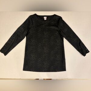 Chico’s black & gray leopard print long sleeve blouse size Chico’s 0